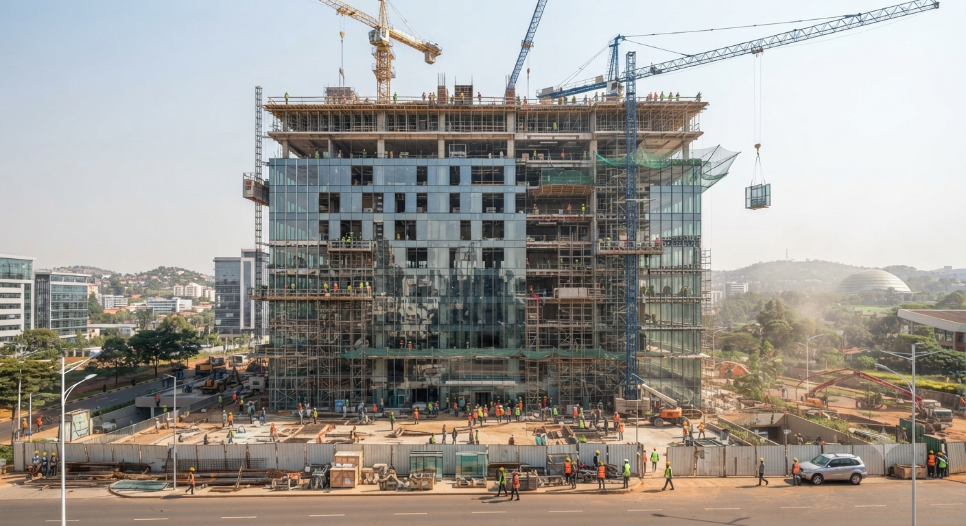 Kigali Heights Curtain Wall Installation